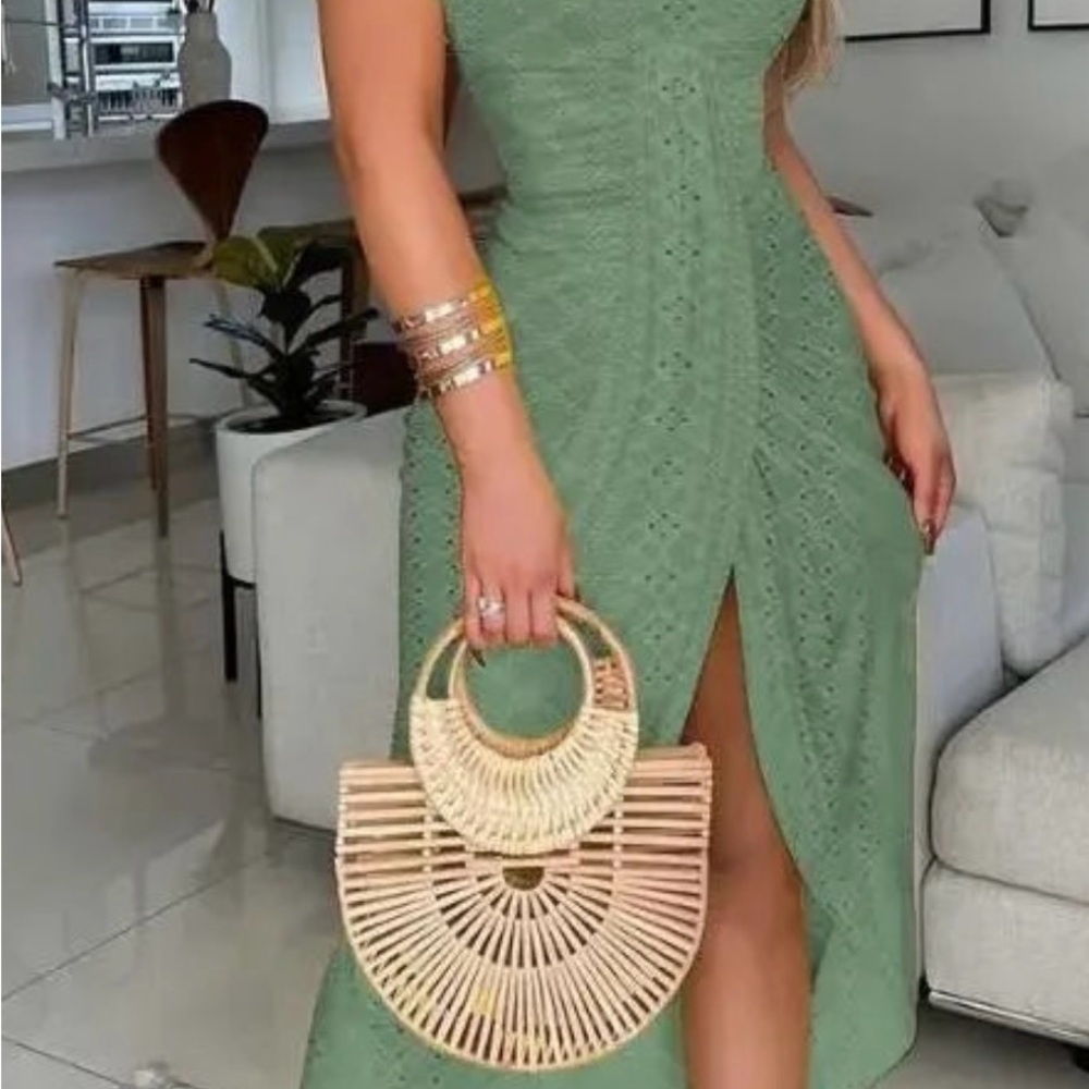 Strapless Chic Green High-Low Dress